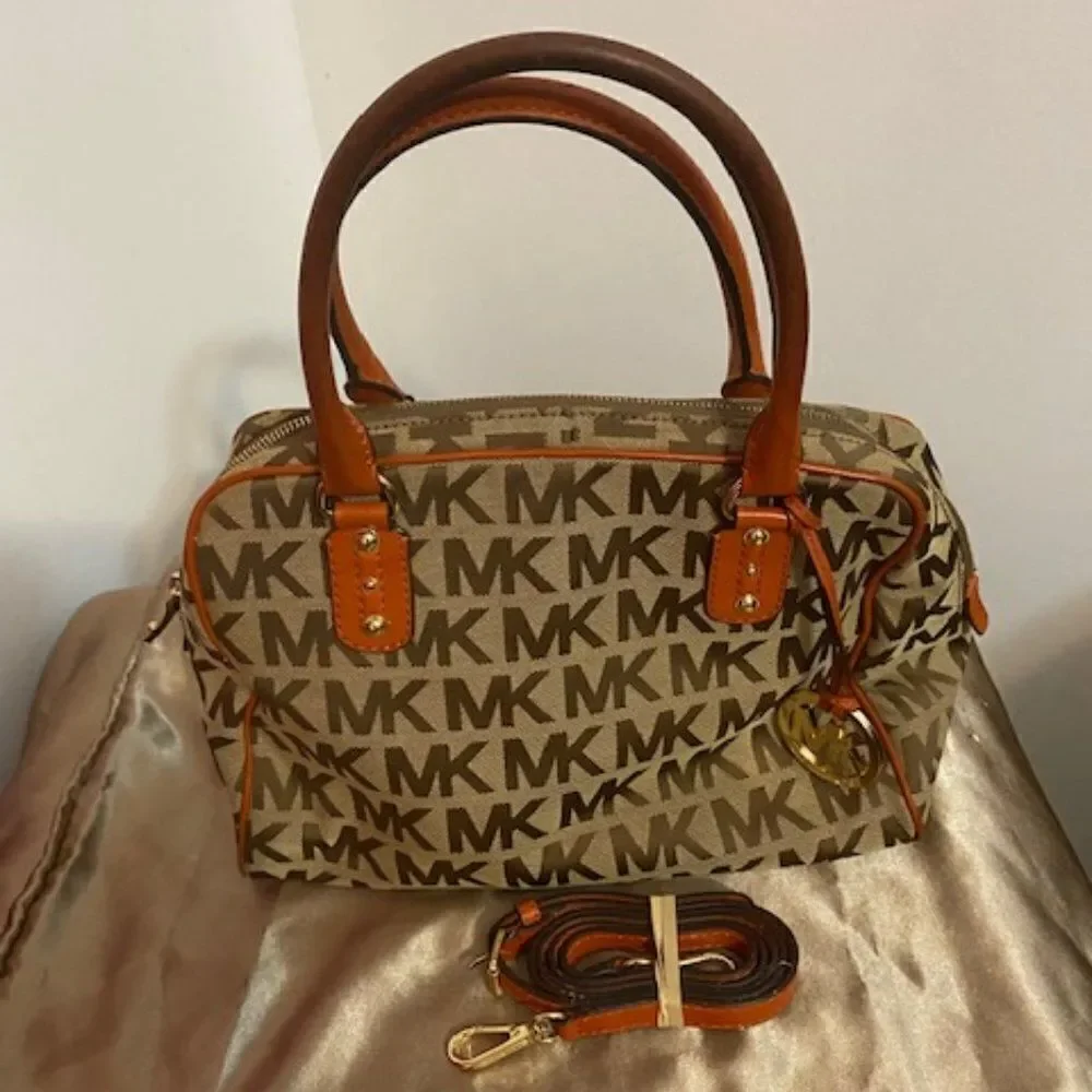 Michael Kors Jacquard Satchel with shoulder strap